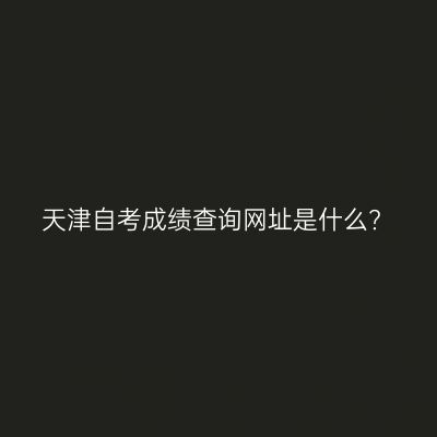 天津自考成绩查询网址是什么?