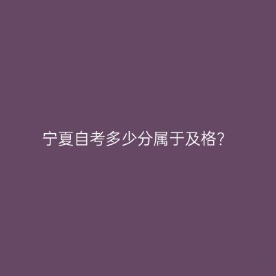 宁夏自考多少分属于及格？