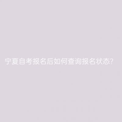 宁夏自考报名后如何查询报名状态？