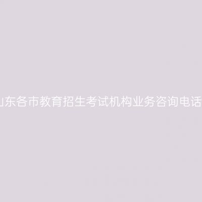 山东各市教育招生考试机构业务咨询电话