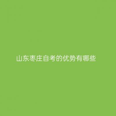 山东枣庄自考的优势有哪些