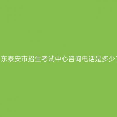 山东泰安市招生考试中心咨询电话是多少?