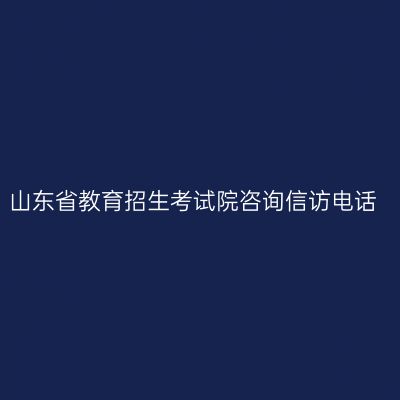 山东省教育招生考试院咨询信访电话