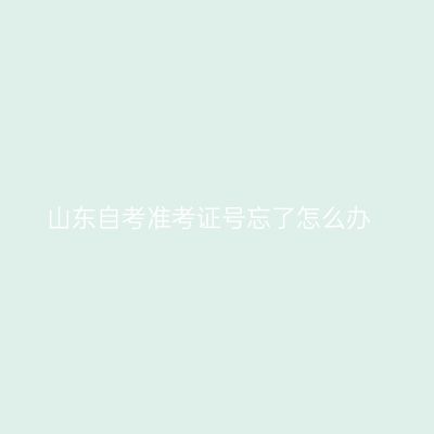 山东自考准考证号忘了怎么办