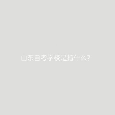 山东自考学校是指什么?