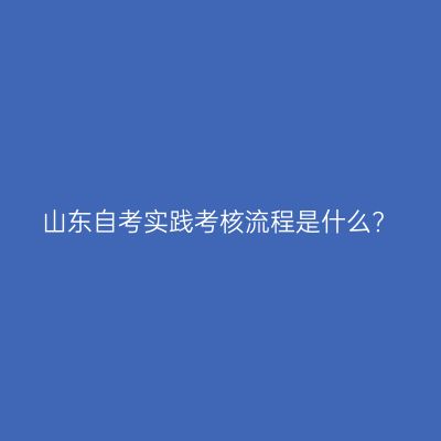 山东自考实践考核流程是什么?