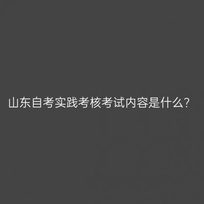 山东自考实践考核考试内容是什么?