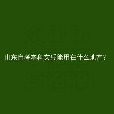 山东自考本科文凭能用在什么地方?