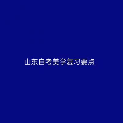 山东自考美学复习要点