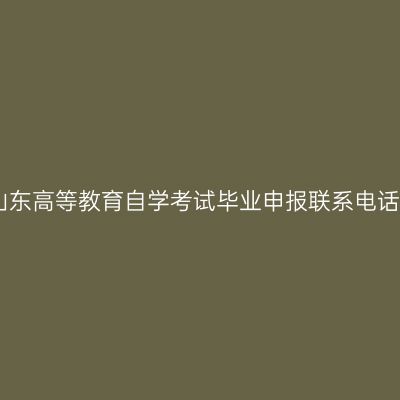 山东高等教育自学考试毕业申报联系电话