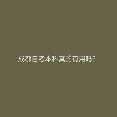 成都自考本科真的有用吗？