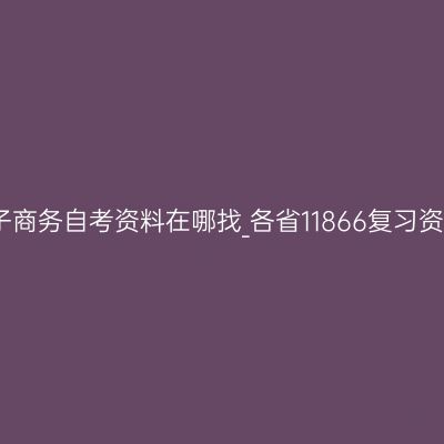 旅游电子商务自考资料在哪找_各省11866复习资料大全