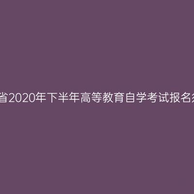 河南省2020年下半年高等教育自学考试报名须知