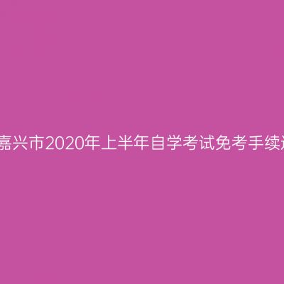 浙江嘉兴市2020年上半年自学考试免考手续通知