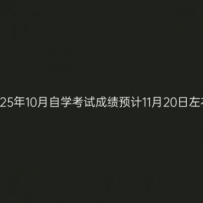 浙江2025年10月自学考试成绩预计11月20日左右发布