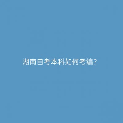 湖南自考本科如何考编?