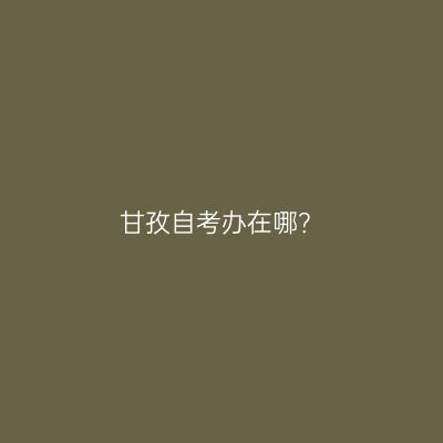 甘孜自考办在哪？