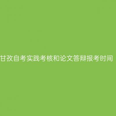 甘孜自考实践考核和论文答辩报考时间