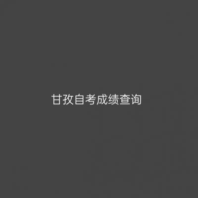 甘孜自考成绩查询