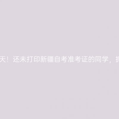 自考倒计时最后2天！还未打印新疆自考准考证的同学，抓紧时间打印啦~