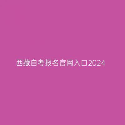 西藏自考报名官网入口2024