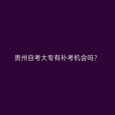 贵州自考大专有补考机会吗?