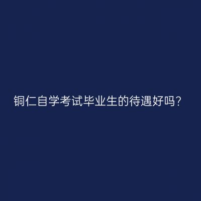 铜仁自学考试毕业生的待遇好吗?