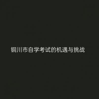 铜川市自学考试的机遇与挑战