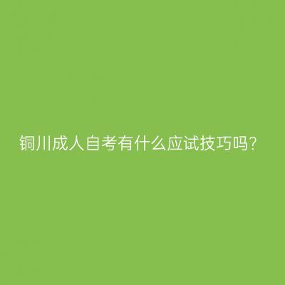铜川成人自考有什么应试技巧吗？