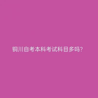 铜川自考本科考试科目多吗？