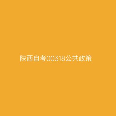 陕西自考00318公共政策