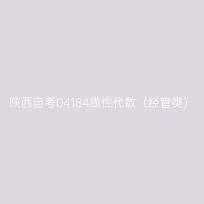 陕西自考04184线性代数（经管类）