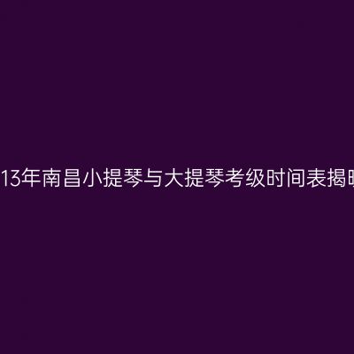 2013年南昌小提琴与大提琴考级时间表揭晓