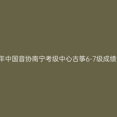 2014年中国音协南宁考级中心古筝6-7级成绩揭晓
