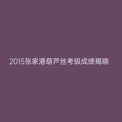 2015张家港葫芦丝考级成绩揭晓