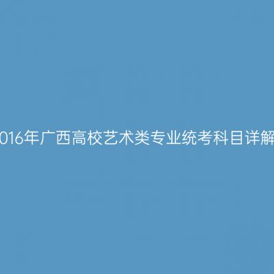 2016年广西高校艺术类专业统考科目详解