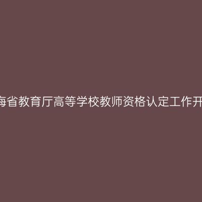 2016青海省教育厅高等学校教师资格认定工作开展通知