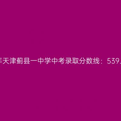 2017年天津蓟县一中中考分数线揭晓：539.05分