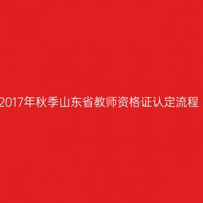 2017年秋季山东省教师资格证认定流程