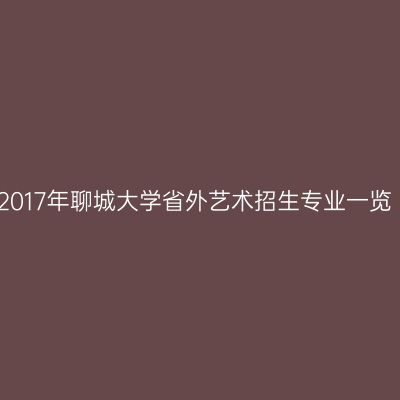2017年聊城大学省外艺术招生专业一览