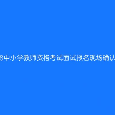 2018中小学教师资格考试面试报名现场确认点