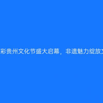 2018多彩贵州文化节盛大启幕，非遗魅力绽放文创园