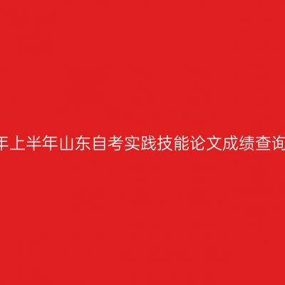 2019年上半年山东自考实践技能论文成绩查询入口