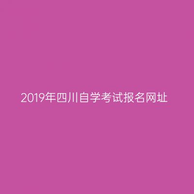 2019年四川自学考试报名网址