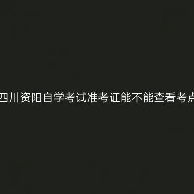 2019年四川资阳自学考试准考证能不能查看考点信息？