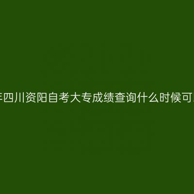 2019年四川资阳自考大专成绩查询什么时候可以查？
