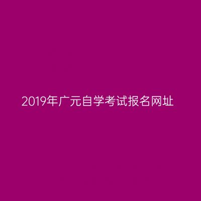 2019年广元自学考试报名网址