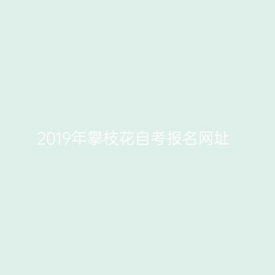 2019年攀枝花自考报名网址