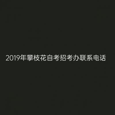 2019年攀枝花自考招考办联系电话