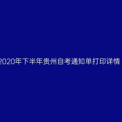 2020年下半年贵州自考通知单打印详情